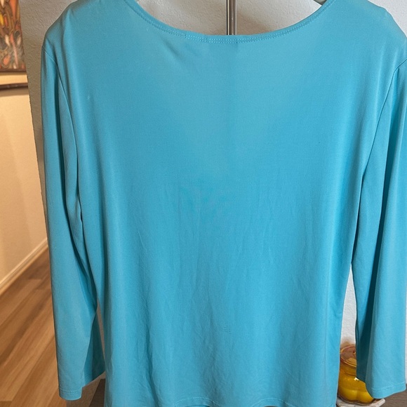 Cato Turquoise Wrap Blouse - Picture 3 of 5